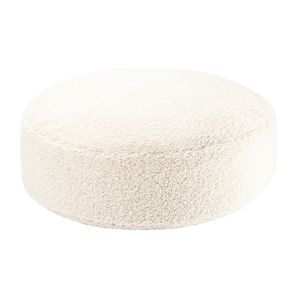Kremno bela otroška vreča za sedenje iz tkanine bouclé Round – Wigiwama