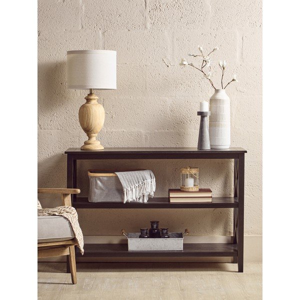 Črn regal iz masivnega bora 120x81x40 cm Heritage – Premier Housewares-image-1