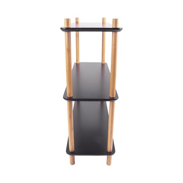 Črn regal z bambusovimi nogami Leitmotiv Kabinet Simplicity, 80 x 82,5 cm-image-3