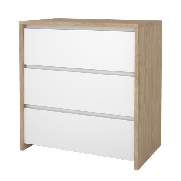 Bela komoda v hrastovem dekorju 80x84x48 cm Next – Tvilum-image-3