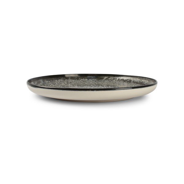 Črn/kremno bel krožnik iz kamenine ø 27 cm Gravel – ONA-image-2
