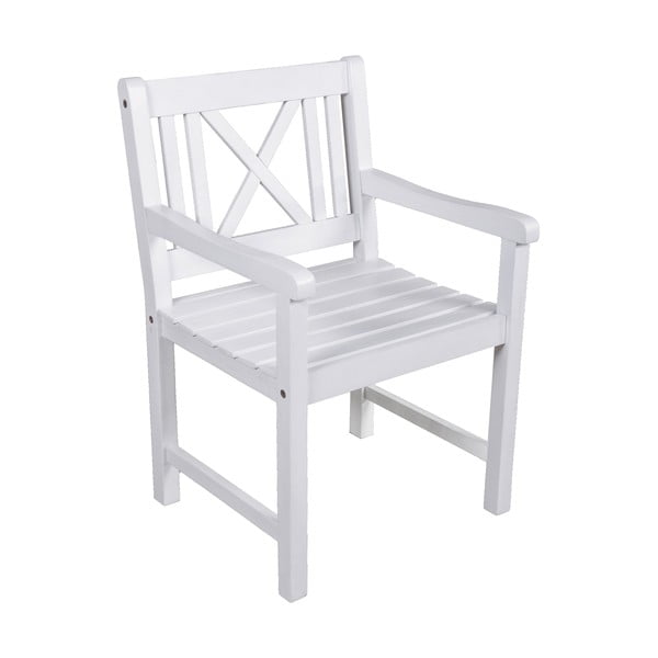 Bel vrtni fotelj iz masivnega lesa Malmö – Garden Pleasure