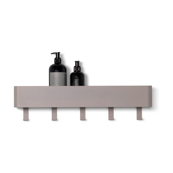 Svetlo siva jeklena stenska kopalniška polica Multi – Spinder Design