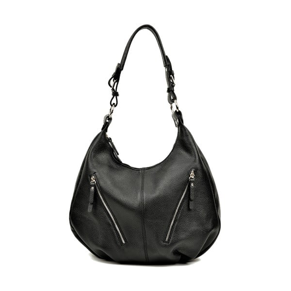 Črna usnjena torbica Luisa Vannini Adriana