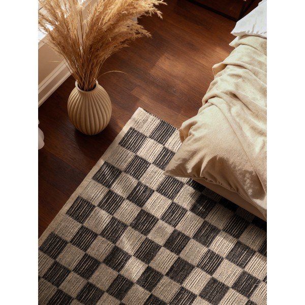 Črna/kremno bela ročno tkana preproga iz mešanice jute 200x300 cm Rex – Hanse Home-image-2