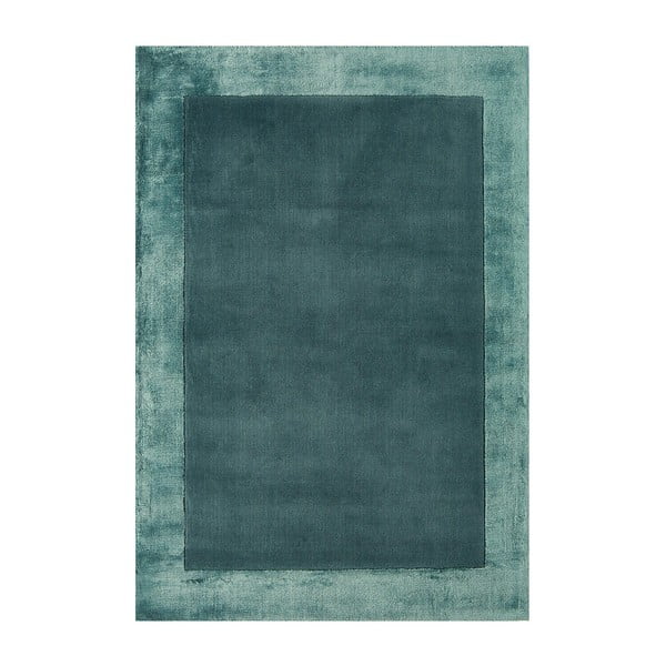 Modrozelena ročno tkana preproga iz mešanice volne 80x150 cm Ascot – Asiatic Carpets