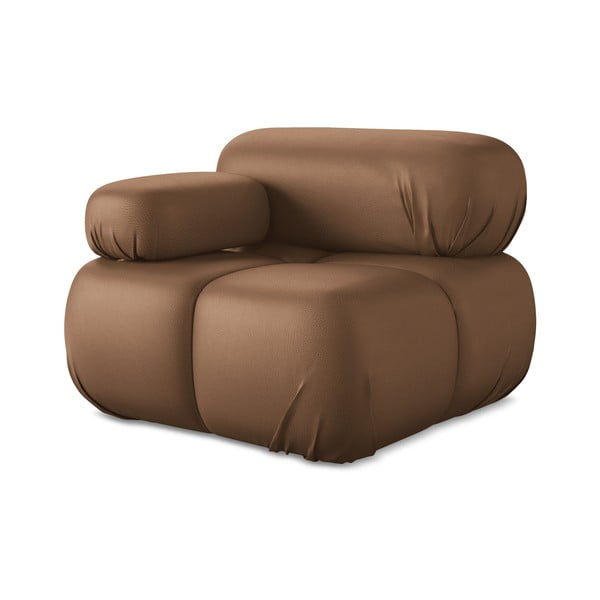 Rjav modul za sedežno garnituro iz umetnega usnja (levi kot) Lokua – Makamii-image-2