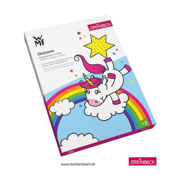 Komplet 4 kosov otroškega jedilnega pribora iz nerjavečega jekla WMF Unicorn-image-2