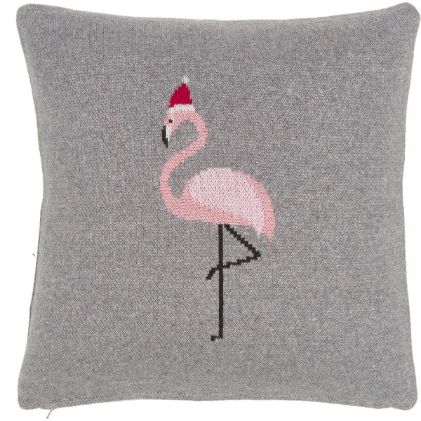 Siva bombažna okrasna prevleka za blazino Westwing Collection Flamingo, 40 x 40 cm