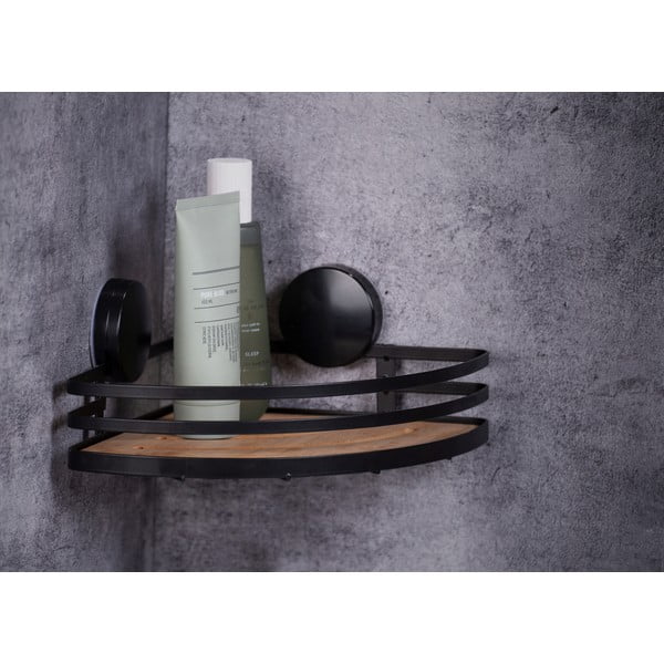 Črna kotna kopalniška polica Wenko Alba-image-1