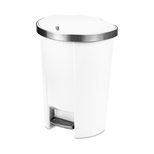 Bel plastičen koš za smeti s pedalom 50 l – Addis