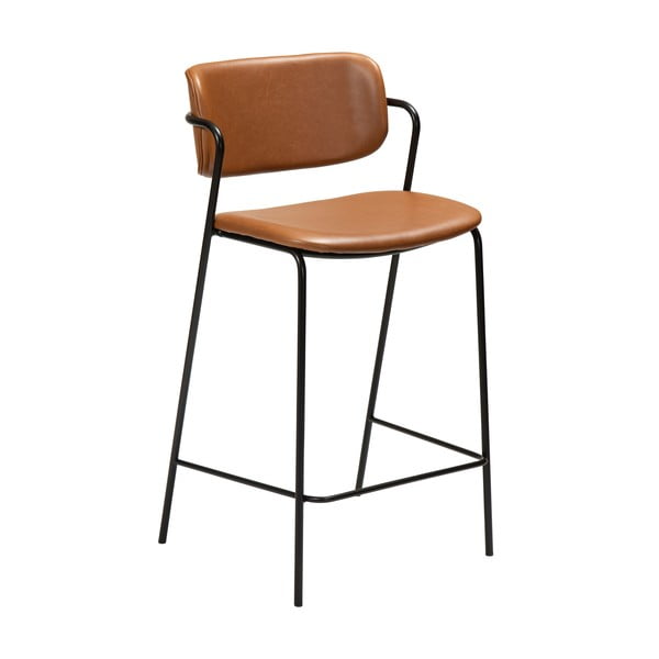 Rjav usnjen barski stol DAN-FORM Denmark Zed, višina 95,5 cm