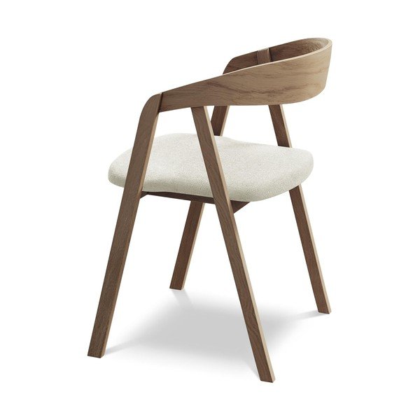 Kremno bel jedilni stol iz masivnega lesa Erika – Makamii-image-3