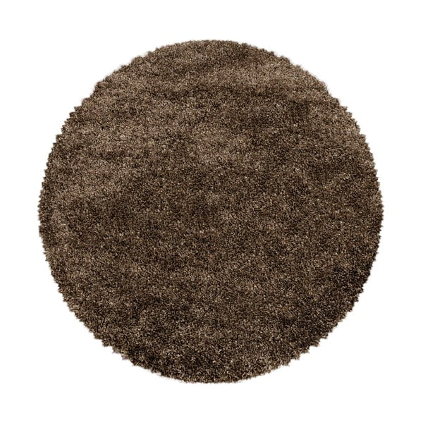 Temno rjava okrogla preproga ø 160 cm Fluffy – Ayyildiz Carpets