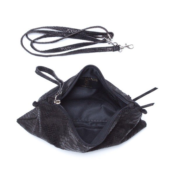 Usnjena torbica Carlita, črna-image-3