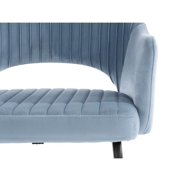 Svetlo modri žametni jedilni stoli v kompletu 2 kos Britney - Støraa -image-1