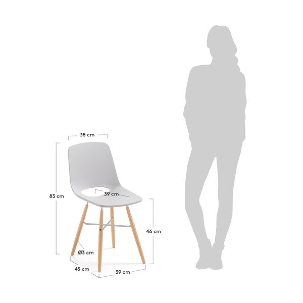 Komplet 2 sivih jedilnih stolov La Forma Kint-image-1