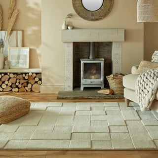 Bež volnena preproga 230x160 cm Checkerboard - Flair Rugs