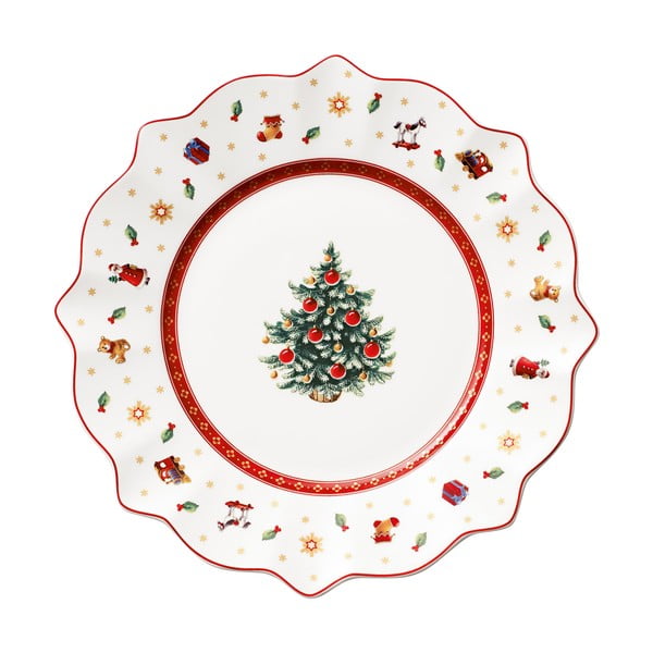 Belo-rdeč porcelanast božični krožnik Toy´s Delight Villeroy&Boch, ø 24 cm
