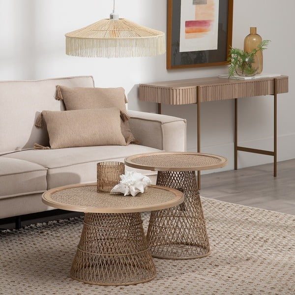 Okrogla stranska mizica iz ratana ø 55 cm – Ixia-image-1