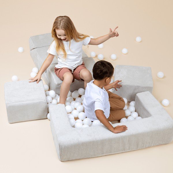 Turkizno otroško igrišče iz pene iz rebrastega žameta 6 ks višina 40 cm 100x35 cm Montessori – Meowbaby-image-1