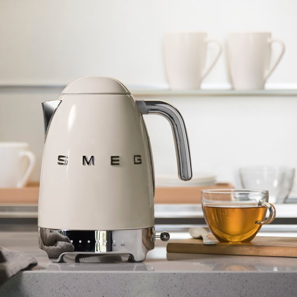 Kremno bel grelnik vode iz nerjavečega jekla 1,7 l Retro Style – SMEG-image-2