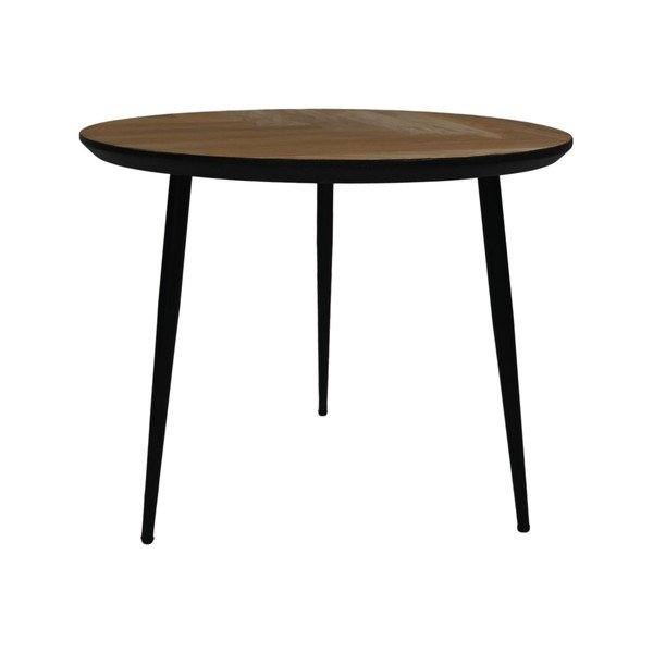 Okrogla mizica iz črnega hrasta ø 60 cm Fishbone - HSM collection-image-2