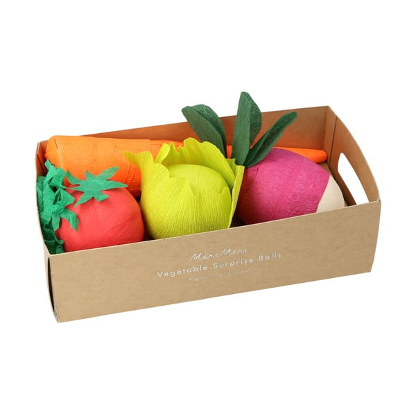 Pripomočki za praznovanja v kompletu 4 ks Vegetable Surprise Balls – Meri Meri