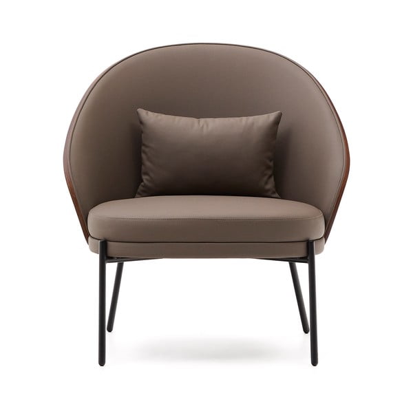 Rjav fotelj iz umetnega usnja Eamy – Kave Home