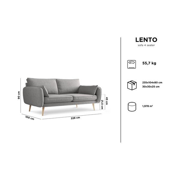 Bež zofa Kooko Home Lento, 228 cm-image-4