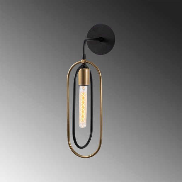 Črna/zlata stenska svetilka Cerco – Opviq lights-image-3