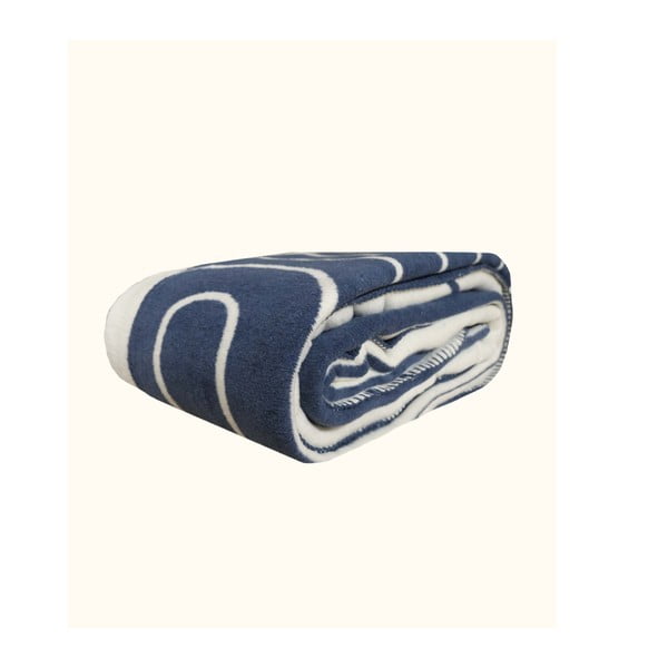 Belo/temno modro pregrinjalo za enojno posteljo 150x200 cm Twin – Oyo Concept-image-2