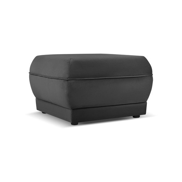 Temno siv žameten tabure Lando – Micadoni Home-image-2