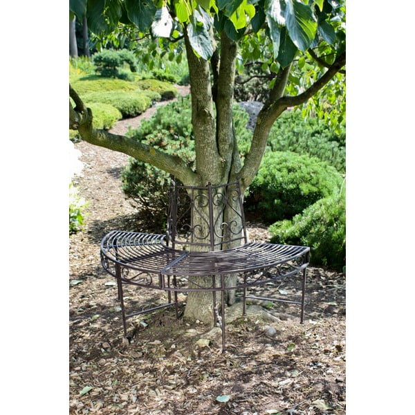 Črna kovinska vrtna klop Narvi - Garden Pleasure-image-1