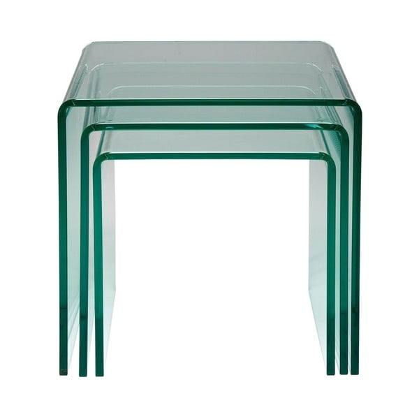Komplet 3 kavnih mizic Kare Design Clear Club