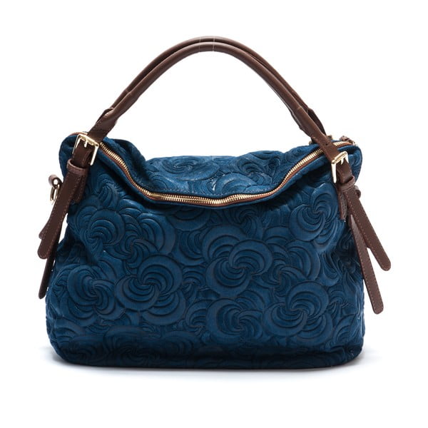 Usnjena torbica Elena, modra