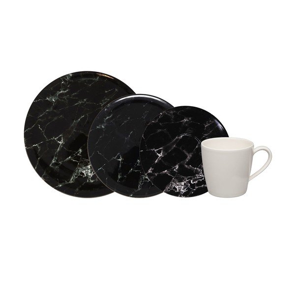 8-delni črno-bel porcelanast jedilni set Villeroy & Boch Marmory