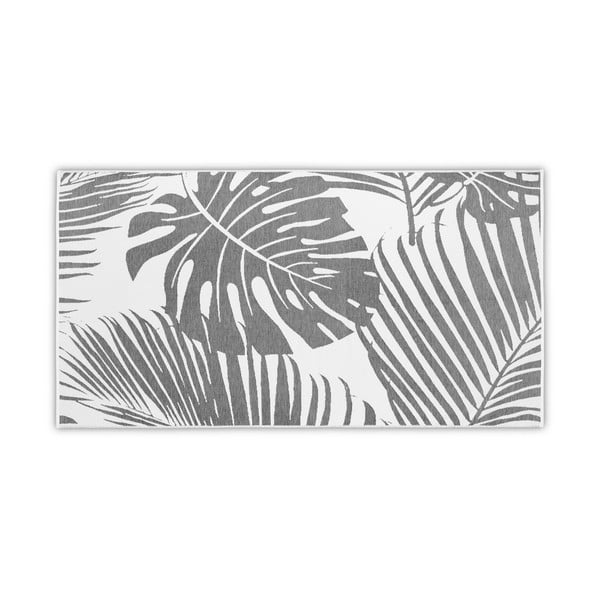 Siva brisača za plažo 180x100 cm Leaf - Foutastic