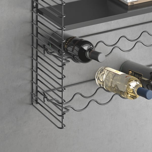 Stenska polica s stojalom za steklenice Metaltex-image-1