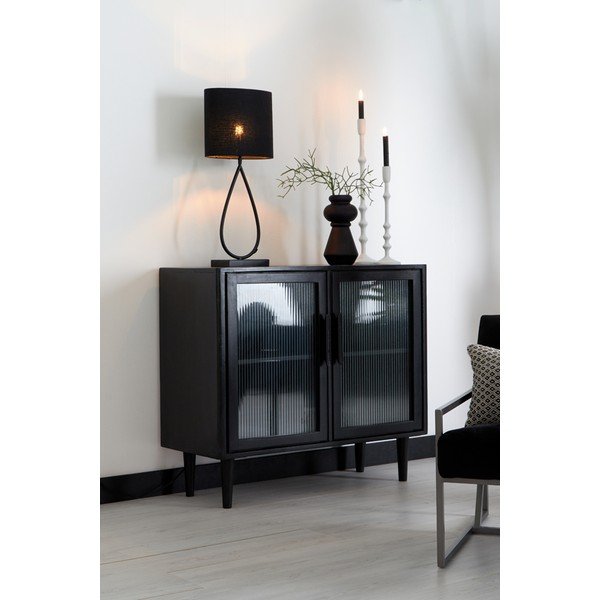 Mat črno kovinsko podnožje za namizno svetilko 51 cm Tamsu – Light & Living-image-1