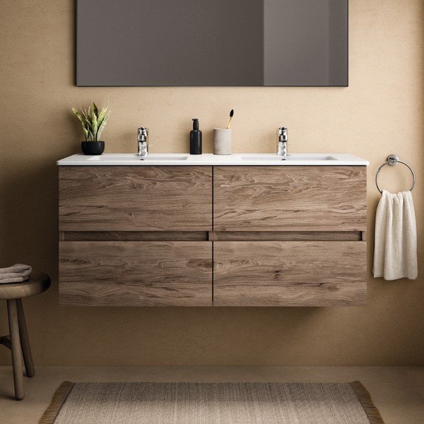 Stenska omarica za pod umivalnik v orehovem dekorju v naravni barvi 120x55 cm Eurovit+ – Ideal Standard-image-1