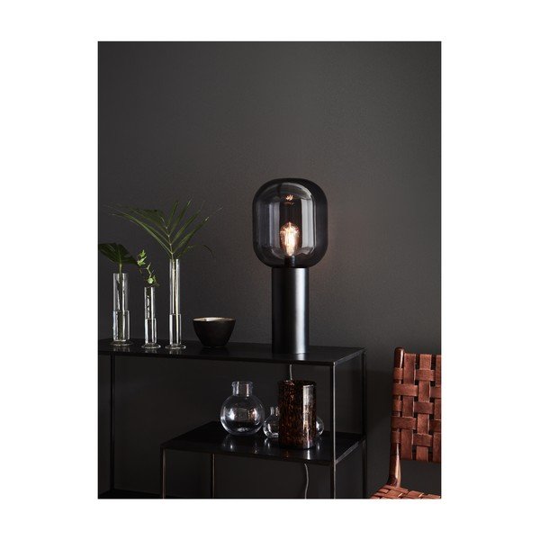 Siva namizna svetilka Markslöjd Brooklyn Smoke, ø 24 cm-image-1