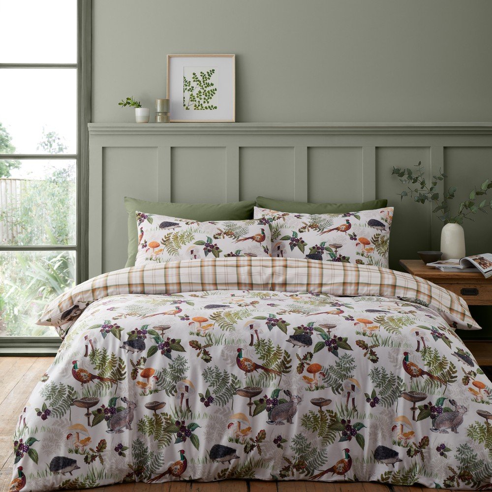 Žametna posteljnina za zakonsko posteljo 200x200 cm Woodland Walk