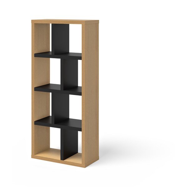 Črn/naraven regal v hrastovem dekorju 70x159 cm Berlin – TemaHome-image-3