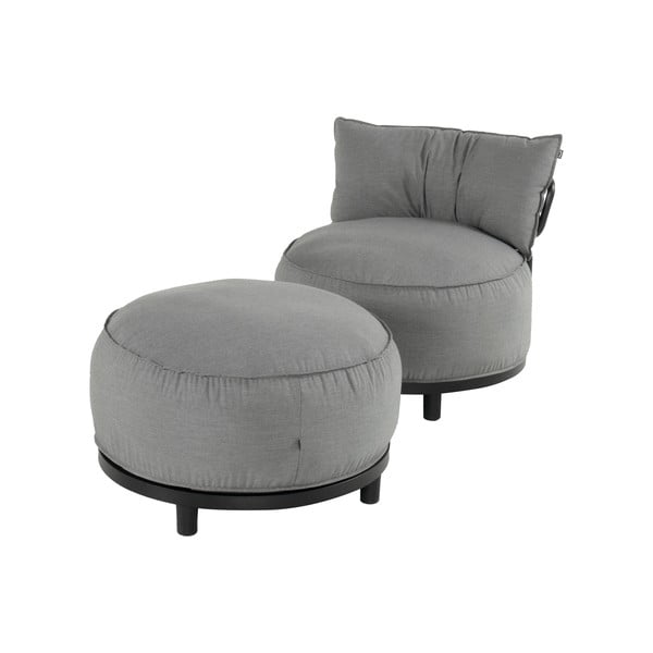 Svetlo siv oblazinjen vrtni fotelj Emma – Hartman-image-3