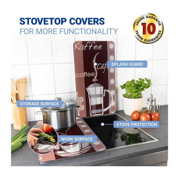 Komplet 2 steklenih zaščitnih plošč za štedilnik Maximex Coffee, 52 x 30 cm-image-4