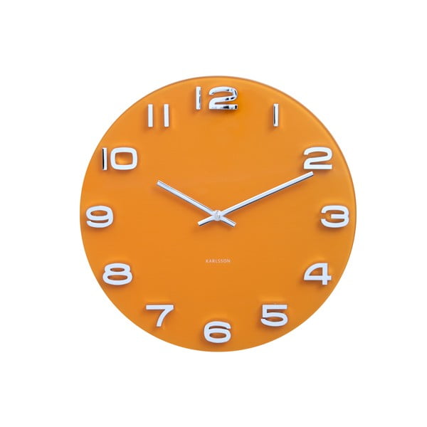 Oranžna ura Karlsson Vintage, ø 35 cm