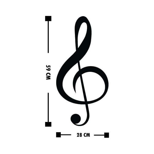 Črna stenska dekoracija Wallity Treble Clef-image-3