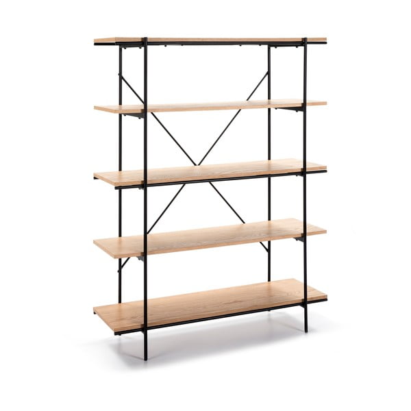 Knjižni regal iz hrastovega lesa s črnimi detajli Marckeric Amina-image-2