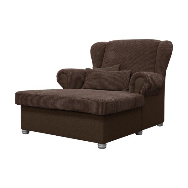 Temno rjav ležalnik iz rebrastega žameta Lord – Ropez